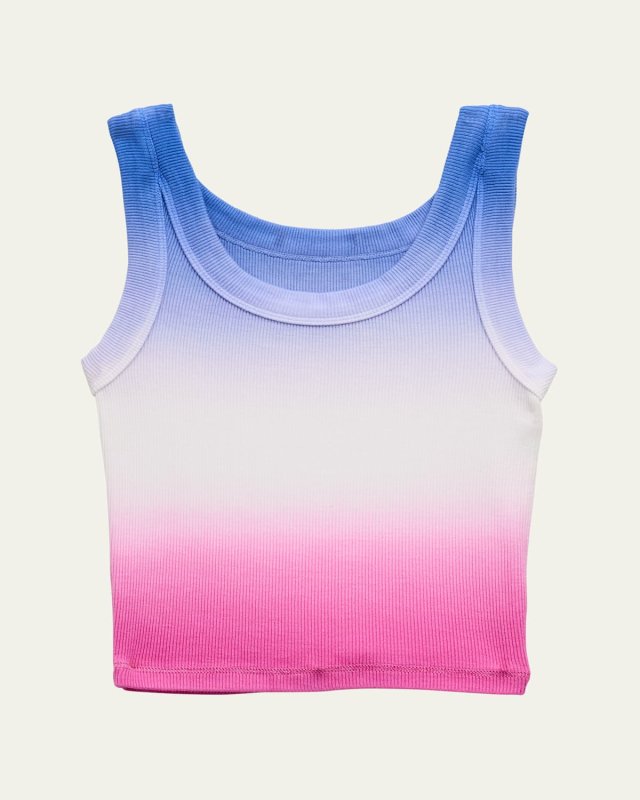 Girl's Tween Longer Ribbed Cropped Tank Top, Size S-